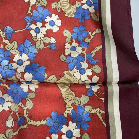 Tuckernuck Women’s Scarlet Sakura Silk Scarf One Size Red Floral - Picture 5 of 10
